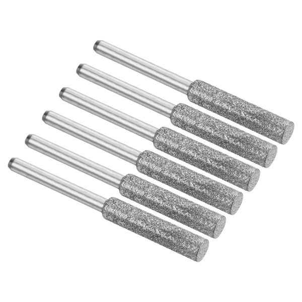 PATIKIL 4.8 mm Diamond Chainsaw Sharpener 6pcs Sharpening Stone Polishing File Tool Silver