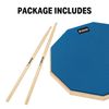 Donner Drum Practice Pad 8 Inches, Silent Practice Drum Pad 2-Sided With Drum Sticks - Blue