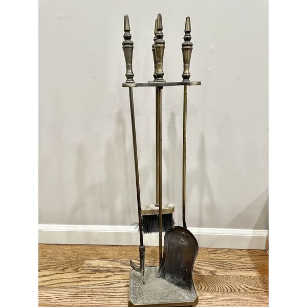 Bronze Look Fireplace Poker Set Shovel Broom +