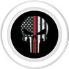 Thin Red Line Skull Fireman Dept US Flag Firefighter Gift PopSockets MagSafe PopGrip for iPhone