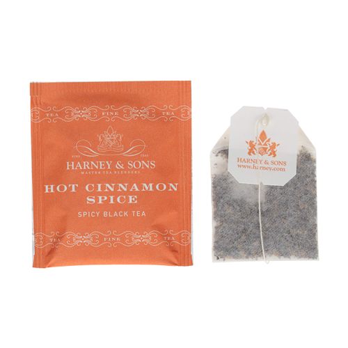 Harney and Sons Hot Cinnamon Spice, a Spicy Black Tea with Cinnamon, Orange Flavors & Sweet Clove - 50 Teabags