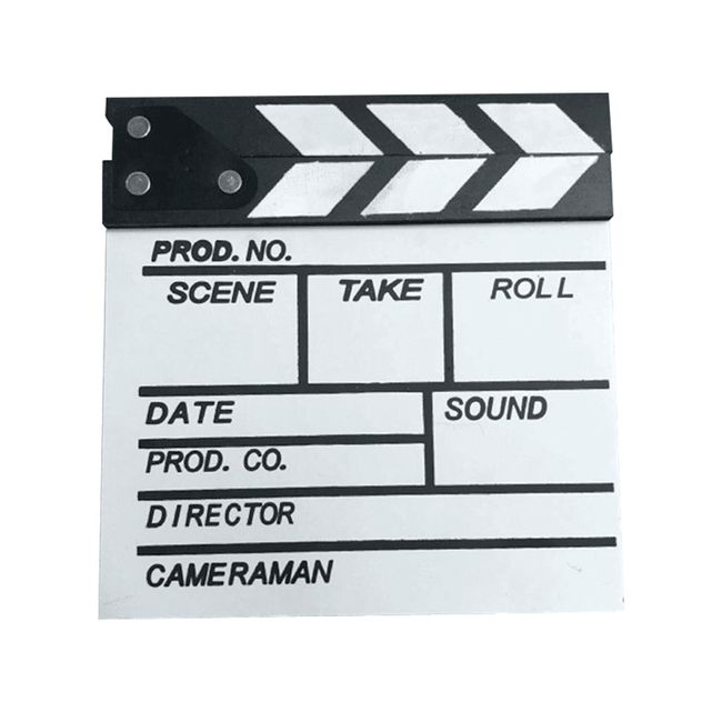 Movie TV Directors Black Clapper Action Cut Board Slate Prop