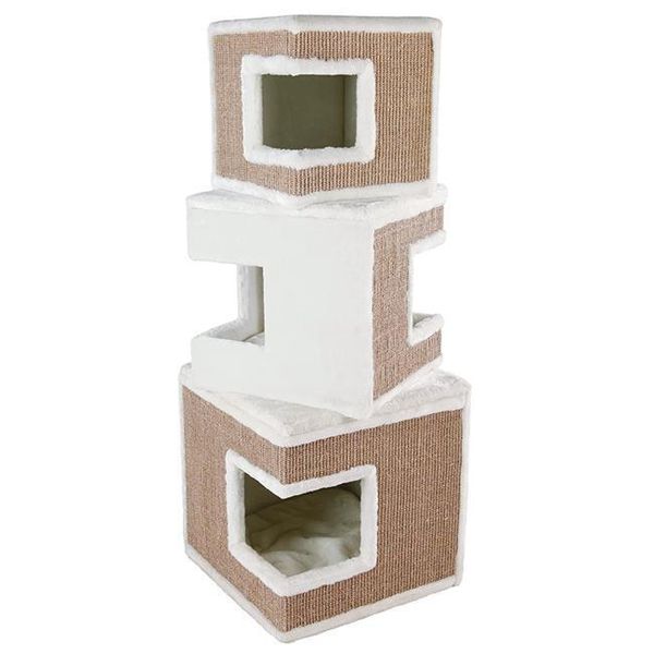 Trixie Pet Products 43377 Lilo Modular 3 Story Cat Tower  White & Brown