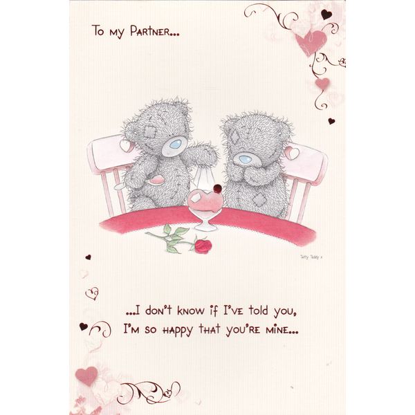 Partner Me to You Bear Valentines Day Card
