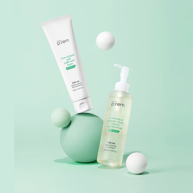 [2-piece set/gift] Make Prem Safe Me Relief Moisture Cleansing Oil 210ml + Cleansing Foam 150ml