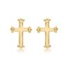 CARISSIMA Women's 9ct Yellow Gold Cross Stud Earrings