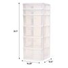 Homz Plastic 6 Clear Drawer Medium Home Storage Container Tower, White (2 Pack)