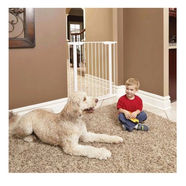 Midwest Homes Pet Gate 39" Tall,  Pressure Mounted, White