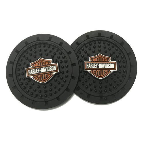 Harley-Davidson Orange Bar & Shield Drink Holder Coasters, Set of 2 CG625