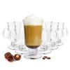 6 Irish Coffee Glasses with Handle Latte Macchiato Glass