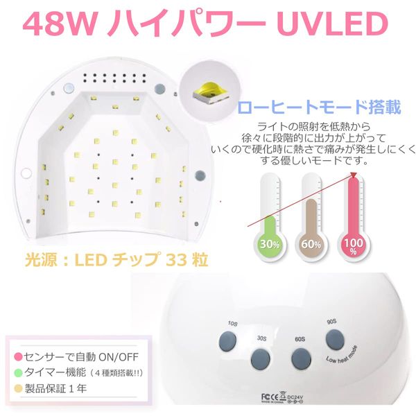 NaturalTrend Gel Nail UV LED Light, 48W, Hot Topic, Low Heat Mode, Motion Sensor (48W, Light White)