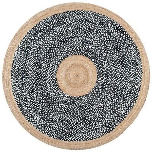 Rug Jute Mix Fabric Round Home Decor Bohemian Braided Area Rug Door Mat 4x4 Feet