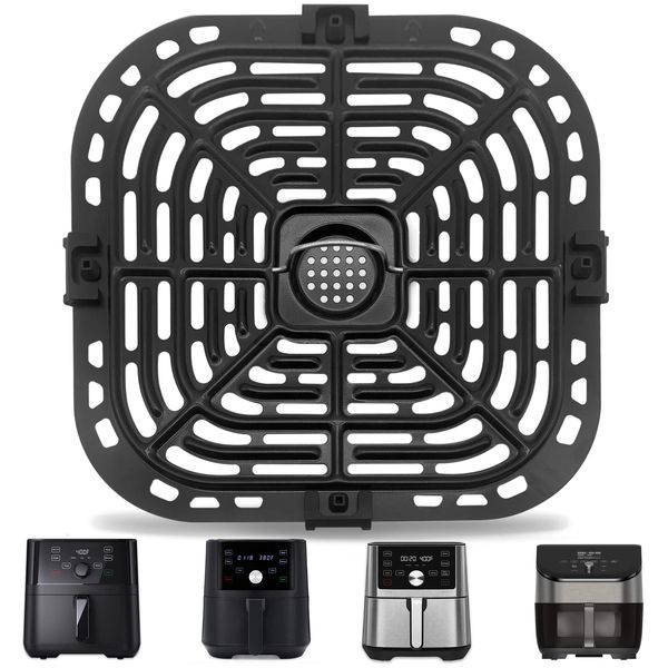 Air Fryer Grill Plate for Instant Pot Vortex Plus 6 in 1 6 QT Gourmia GAF735 6 QT Air Fryer, Air Fryer Accessories Replacement Tray Rack Parts Grill Pan Crisper Plate, Dishwasher Safe