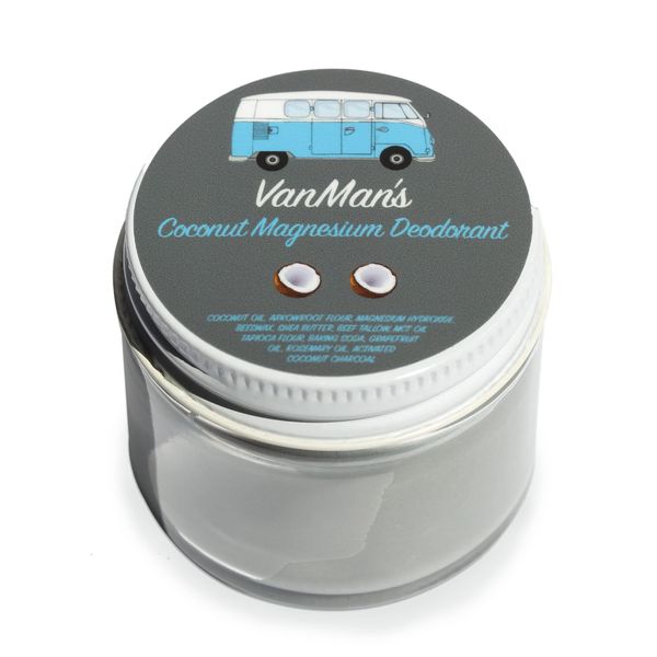 Vanman’s Coconut & Magnesium Deodorant for Sensitive Skin (2oz) – Odor Fighting Armpit Smell Remover - Underarm Deodorant w/Moisture Protection – Personal Care Products w/Organic Ingredients