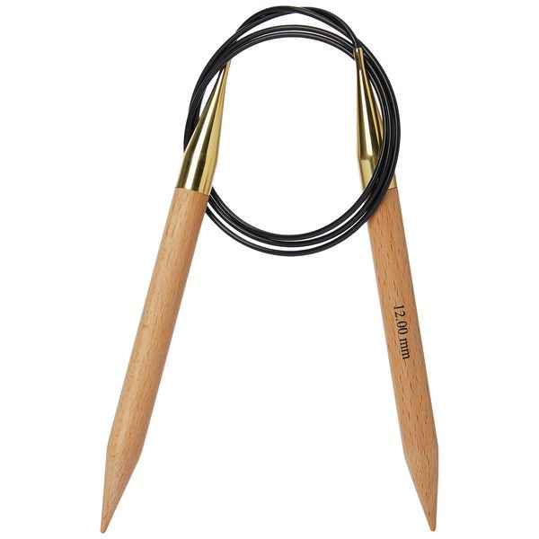 KnitPro 100 cm x 12 mm Basix Fixed Circular Needles, Birch