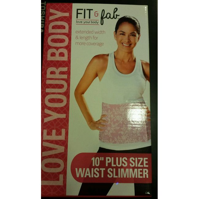 Love Your Body Fit & Fab Lt. Pink Floral 10" Waist Slimmer PLUS SIZE Up To 50"