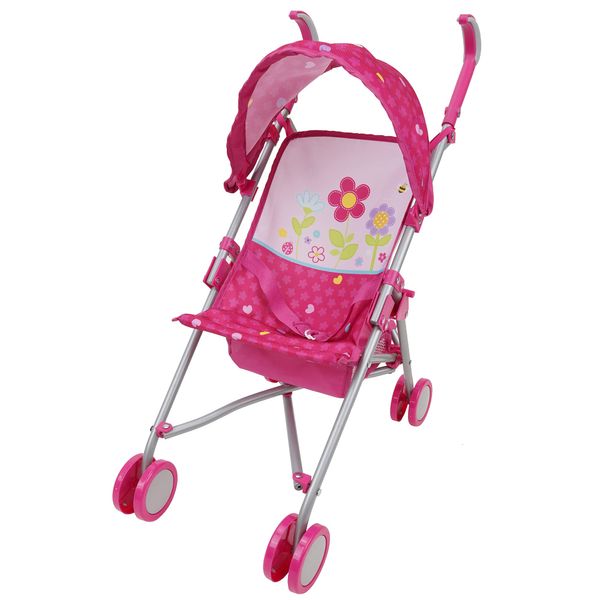 509 Crew Garden Doll Stroller - Kids Pretend Play, Retractable Canopy, Baby Doll Safety Harness, Storage Basket, Foldable for Easy Storage, Fits Dolls up to 24", Kids Pretend Play Ages 3+ (T709027)