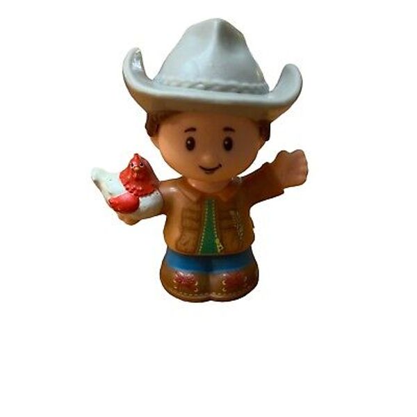 Fisher Price Little People 2016 FARMER RANCHER Boy Chicken Grey Cowboy Hat Piece