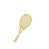 Small Gold Tennis Racquet Embroidered Iron on Patch