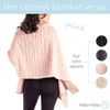Hello Mello The Coziest Blanket Wrap Plush Poncho - Pink