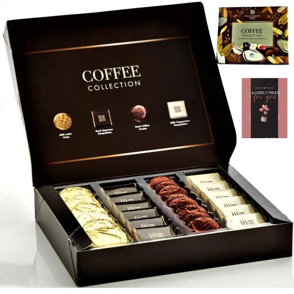 Whitakers Coffee Chocolates Sweet Box Assorted Milk Chocolate & Dark Chocolate Gift Box Truffles 170g&card -christmas Chocolate Gifts, Last Minute Gifts For Mum & Dad, Birthday Gifts For Men & Wome