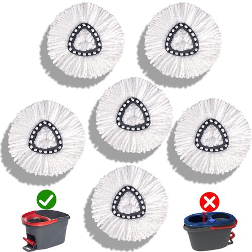 Mop Head Replacement, Spin Mop Replacement Head, Mop Heads for O-Cedar, Mop Refill Microfiber Easy Wring, Mop Head Deep Clean, Durable, Machine Washable, Easy to Install and Easy to Replace[6 Pack]