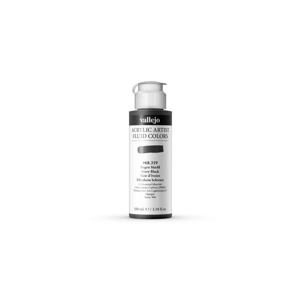 Vallejo Acrylic Fluid Color 68319 Ivory Black (100ml)