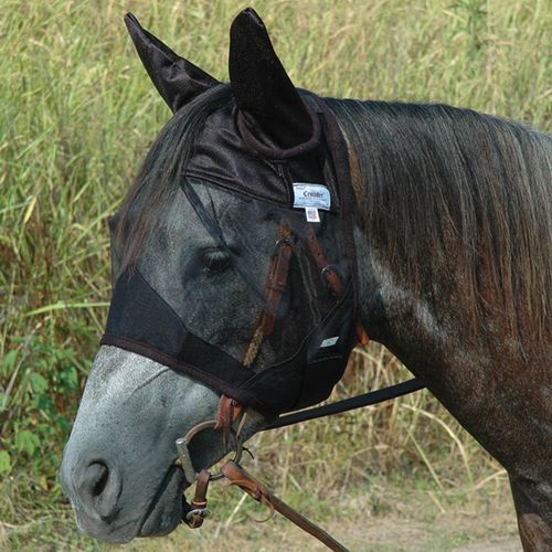 Cashel Quiet Ride Horse Fly Mask with Ears, Black, Arabian