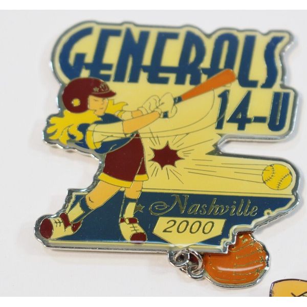 Nashville Generals 14-U Girls 90s 2000 Fastpitch Softball Pin Lapel Pinback