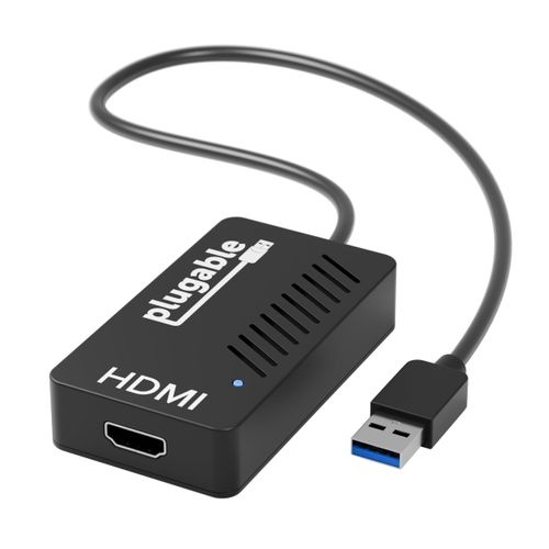 Plugable USB 3.0 to HDMI Video Graphics Adapter with Audio for Multiple Monitors up to 2560x1440 Supports Windows 11, 10, 8.1, 7, XP, and Mac