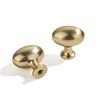 ZAUYX 10 Pack Brushed Brass Oval Cabinet Knobs: Solid Satin Brass Drawer Knobs for Dresser Drawers