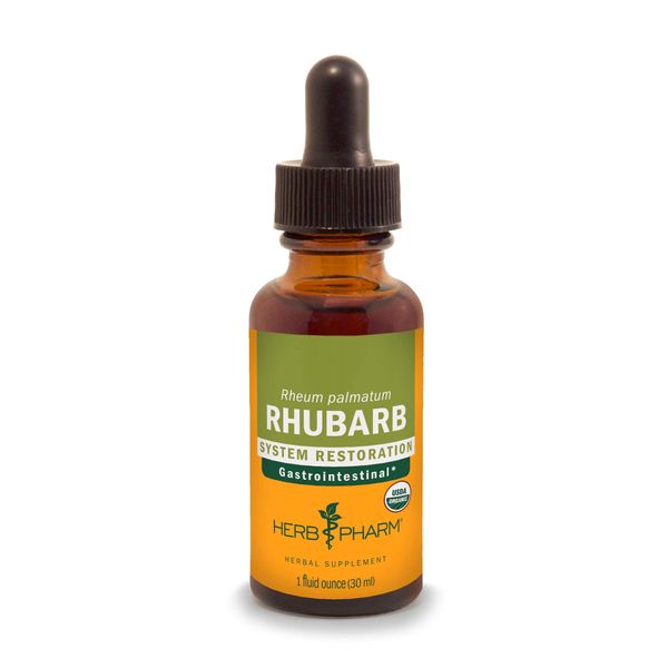 Herb Pharm Certified Organic Rhubarb Liquid Extract for Digestive System Support, 1 Fl Oz (Pack of 1)