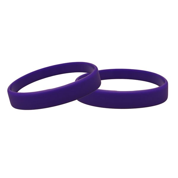 Silicone Wristbands Pack Of 10 Choice Of Colours (Purple)