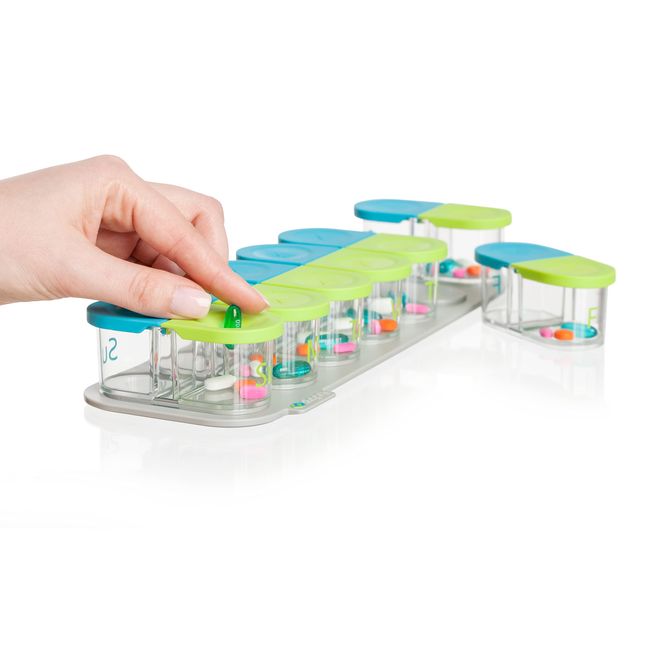 Sagely Smart Extra Large Pill Organizer - Sleek XL 7 Day AM/PM Pill Box with Free Reminder App