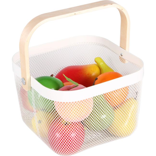 Astro 821-29 White Basket, Approx. 9.8 x 10.2 x 7.1 inches (25 x 26 x 18 cm), Steel Mesh Basket with Handle