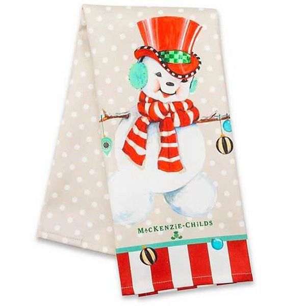 Brand New Mackenzie Childs Snowman Dish Towel