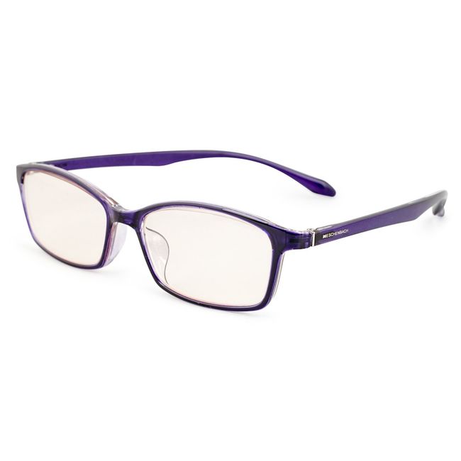 Eschenbach 2993-1115 Reading Glasses, Blue Light Cut, Medium and Close Use, PC Viewer, Elastic Frame, Made in Japan, Clear Purple