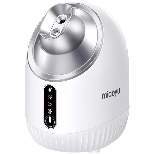 miaoyu Face Steamer, Dense Nanomist, Hot and Cold Steamer, Beauty Facial Moisturizer, Rehydration, Moisturizing, Dryness, Pore Cleaning, Tap Water, Plenty of Tank, Pore Care, Facial Equipment, Home SPA, Skin Care Assistant, Beauty Appliances, White