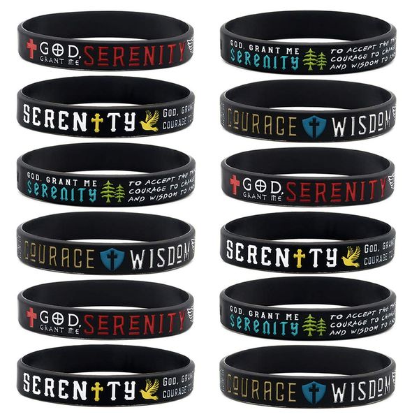 Inkstone Serenity Prayer Bracelets Silicone Wristbands Unisex Sobriety Recovery Gifts