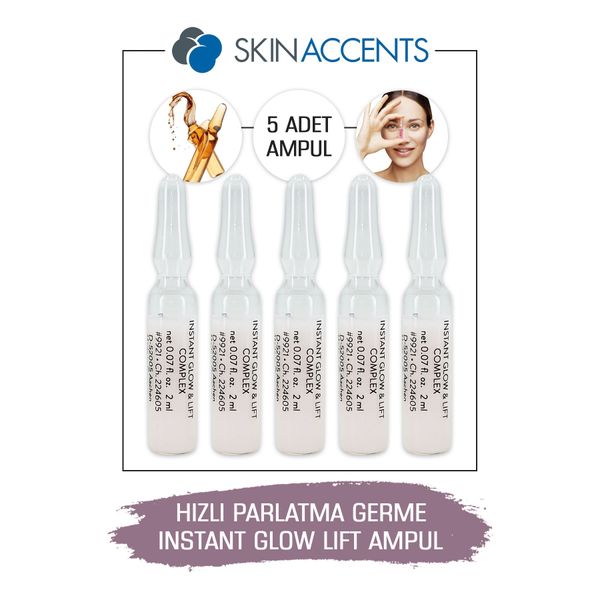 Hızlı Parlatma ve Germe Ampul Instant Glow & Lift Cilt Serumu 5 Adet Dermaroller Dermapen Serum