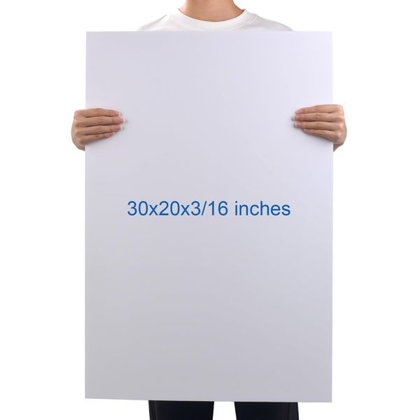 Foam Board 20 x 30 x 3/16" (5mm) - 12 Pack - White Poster Board, Acid Free, Double Sided, Rigid, Sign Board Foamboard for Mounting, Crafts, Paintings Prints, Art, Display, Presentation and Projects