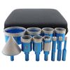 Diamond Drilling Bit Hole Saw Set Tile Granite Triangle Shank 11pc Hand Drill