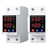 Jadeshay Current Voltage Protector,Voltage Meter Current Tester,40A AC220V 2P Adjustable Overvoltage Undervoltage Protective Device DIN Rail Surge Protector Relay