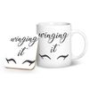 BWW Print - Winging It - Eyeliner Makeup - Mug & Coaster Gift Set