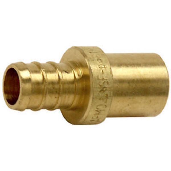 SharkBite UC607LFA Barbed PEX Pipe Sweat Adapter, Brass, 1/2 In. Barb Insert x