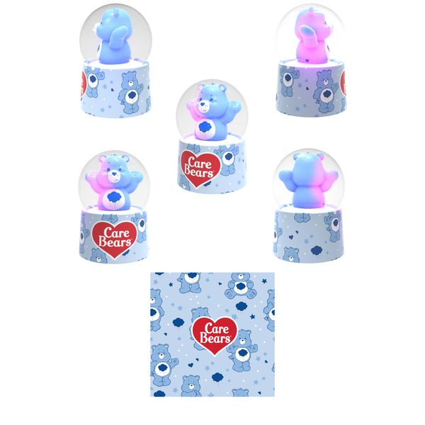 Silver Buffalo Care Bears Light Up Snow Globe Featuring Grumpy Bear, 45mm