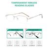 Eyekepper Readers Rectangle Half-Rim Spring Temples Reading Glasses Silver +2.75