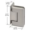 CRL P1N044SN Satin Nickel Pinnacle 044 Series Wall Mount Offset Back Plate Hinge