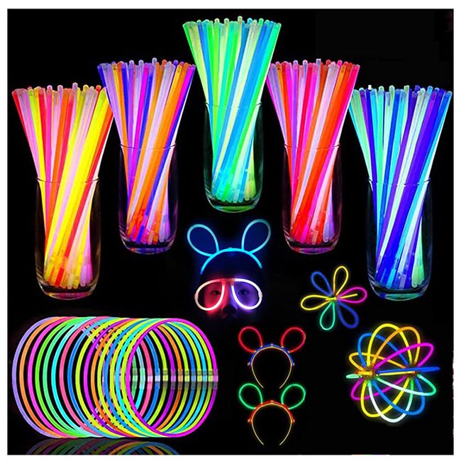 Glow Sticks, Chemical Light, Fluorescent, Multicolor, 5 Colors, Set of 100, Includes Joints, Festivals, Prizes, Events, School Festivals, Children's Toys, Cheering Sticks, Concerts, Lives, Birthdays,