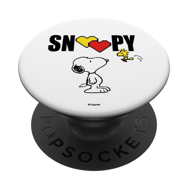 delicoco Peanuts Valentine Snoopy Love PopSocket Adhesive PopGrip for iPhone 11, Black
